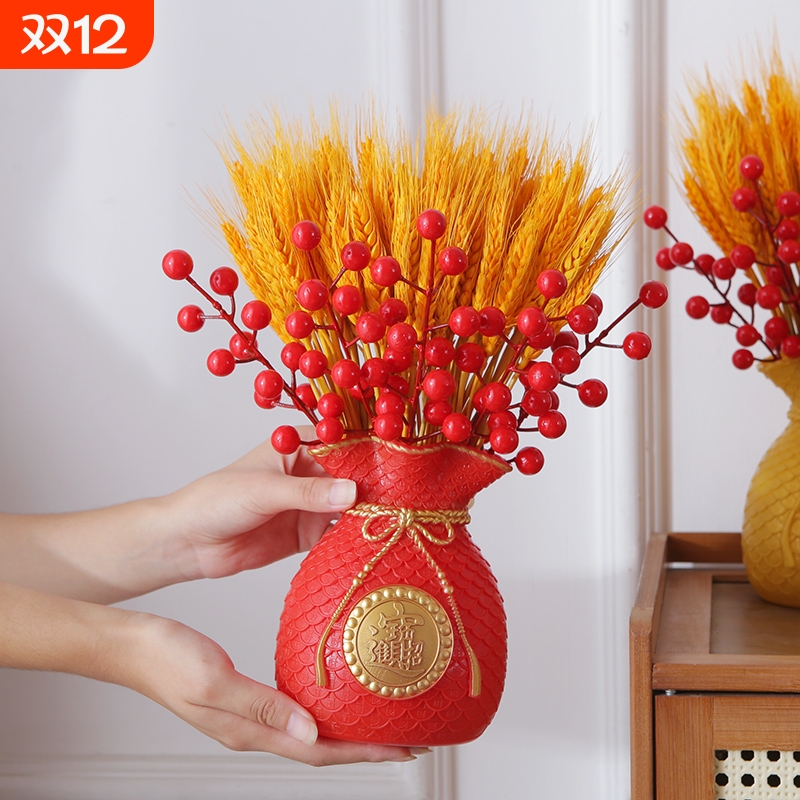 黄金麦穗仿真干花国风喜庆摆件