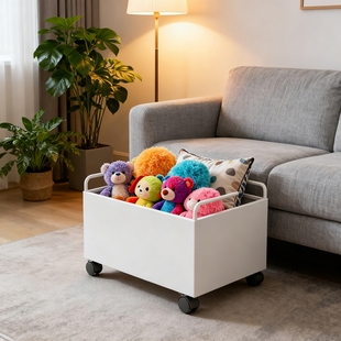 玩具置物架大容量放玩偶收纳架小推车多功能书桌旁书包课本放置架