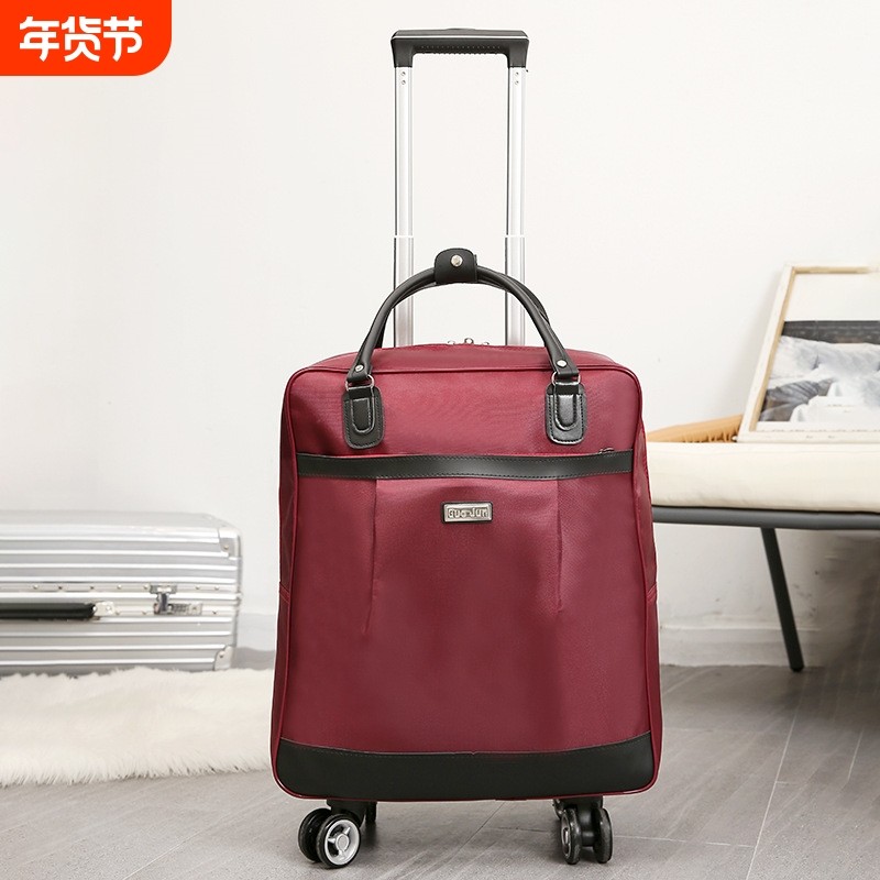 拉杆包女大容量帆布旅行袋新款时尚手提韩版短途小商务收纳行李包