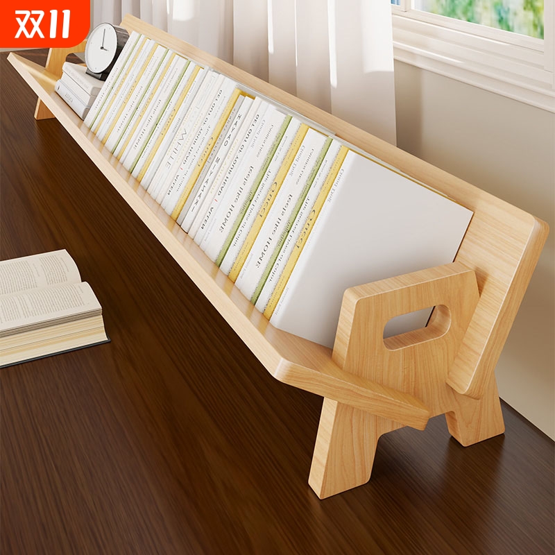 家用实木小书柜学生桌上书本收纳