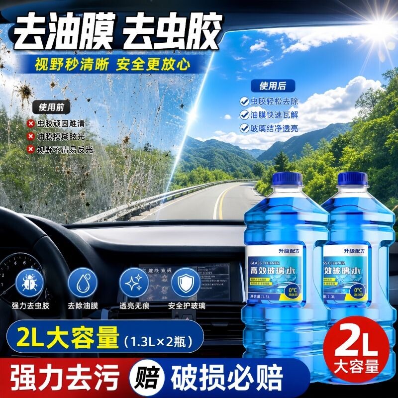 四季通用零下防冻去油膜玻璃水图片