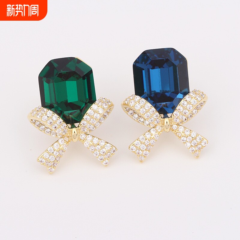 韩版可爱蝴蝶结水晶胸针女小众设计高级感防走光扣领针锆石刺马针