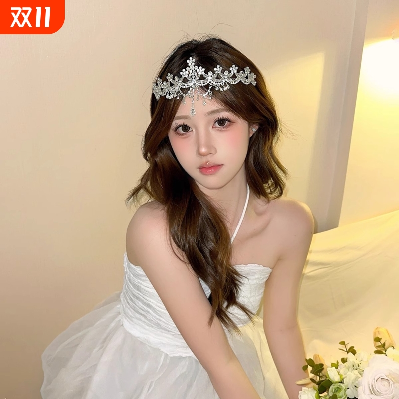 新款公主王冠皇冠发箍生日派对氛围感头饰新娘造型发饰秋冬日韩女