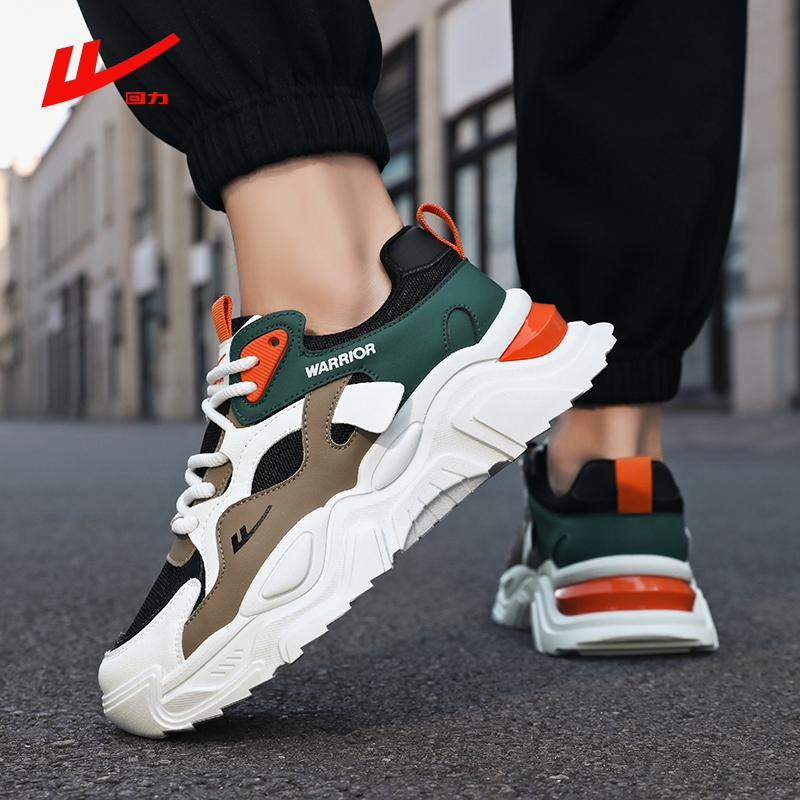 回力男鞋2025新款秋季透气网面运动鞋男士休闲跑步鞋厚底老爹鞋