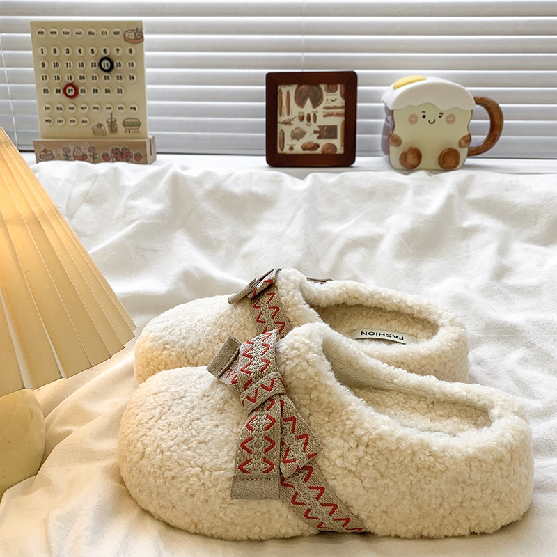 巨好看内增高厚底毛毛拖鞋女外穿2025秋冬新款包头半拖鞋加绒棉拖