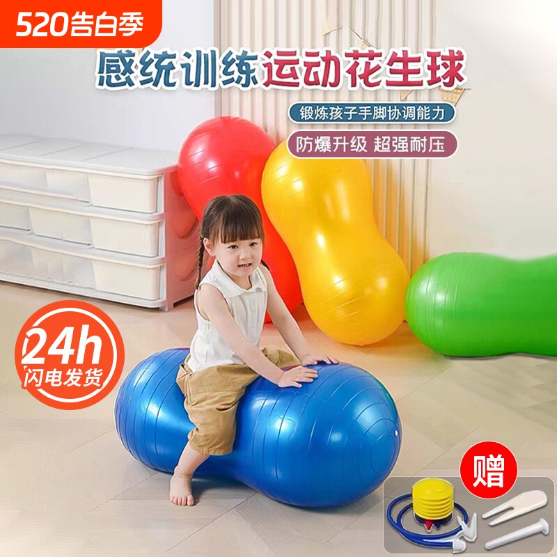 幼儿园感统训练器材儿童家用宝宝平衡失调大龙瑜伽花生球早教玩具