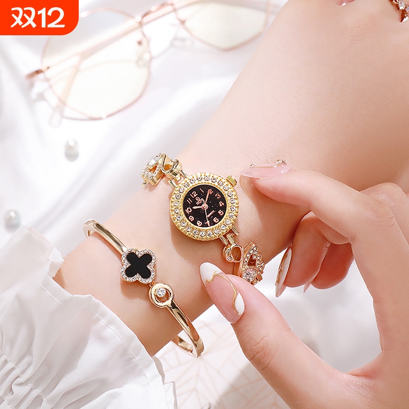 2023新款手表女表带初中学生韩版时尚镶钻网红同款小表盘手链表