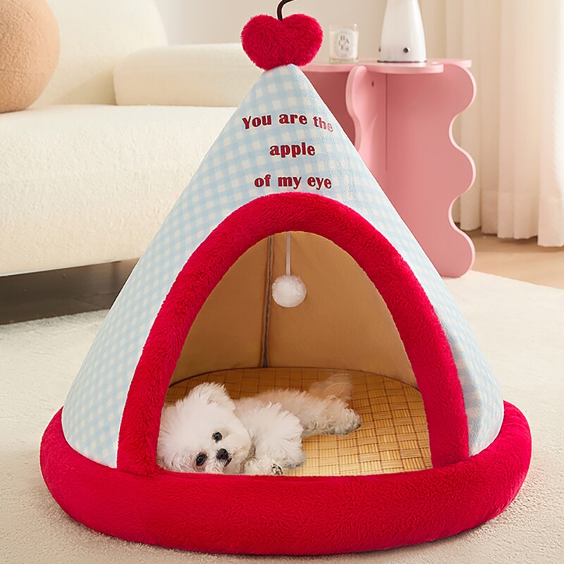 新式狗窝帐篷四季通用夏日封闭式小型犬睡觉的狗房子夏天宠物用品