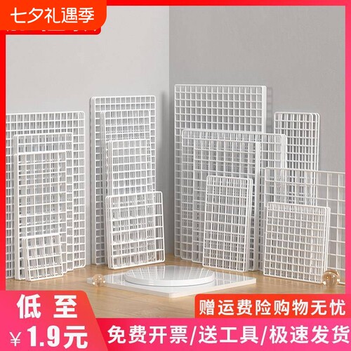 白色加粗铁丝网格防护围栏 鸡笼隔离网片铁艺配件