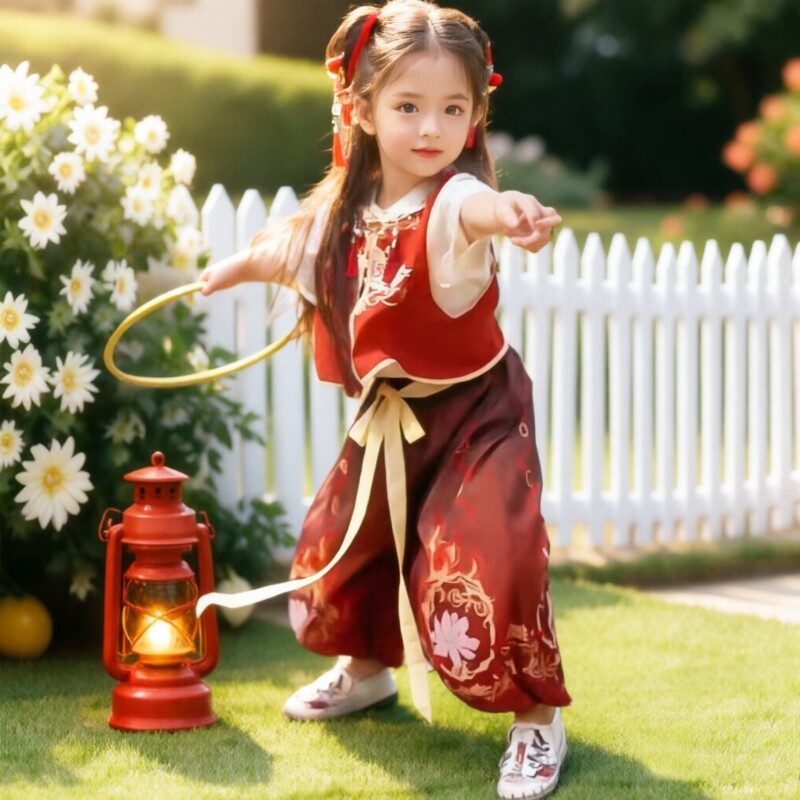 女童服装cosplay儿童衣服套装表演出服汉服中国风古装短袖舞蹈