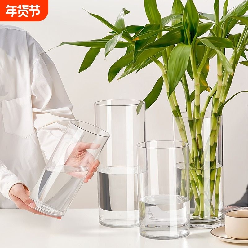 花瓶高级感透明亚克力水养插花客厅马醉木水培富贵竹直筒耐防摔,鲜花速递/花卉仿真/绿植园艺,花瓶,淘宝优惠券,粉丝福利购,淘宝优惠卷