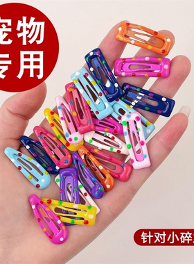 约克夏狗狗小发夹头饰宠物bb碎发夹马尔济斯浏海夹子小狗发夹头饰