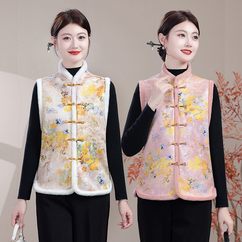 新中式加绒加厚保暖马夹