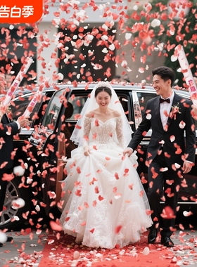 花瓣雨结婚礼炮礼花筒婚庆用品彩带手持喷花筒婚礼礼花枪红色氛围