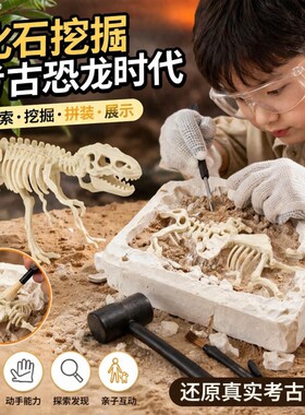考古恐龙化石挖掘儿童手
