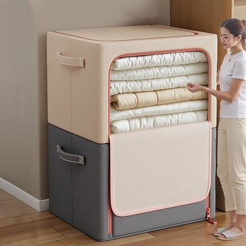 衣服收纳箱家用收纳柜装衣物被子百纳箱布艺可视窗衣柜专用整理箱