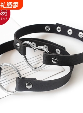 项圈颈带A1vq0-项链锁骨链短款暗黑系朋克带简约酷网红黑色脖