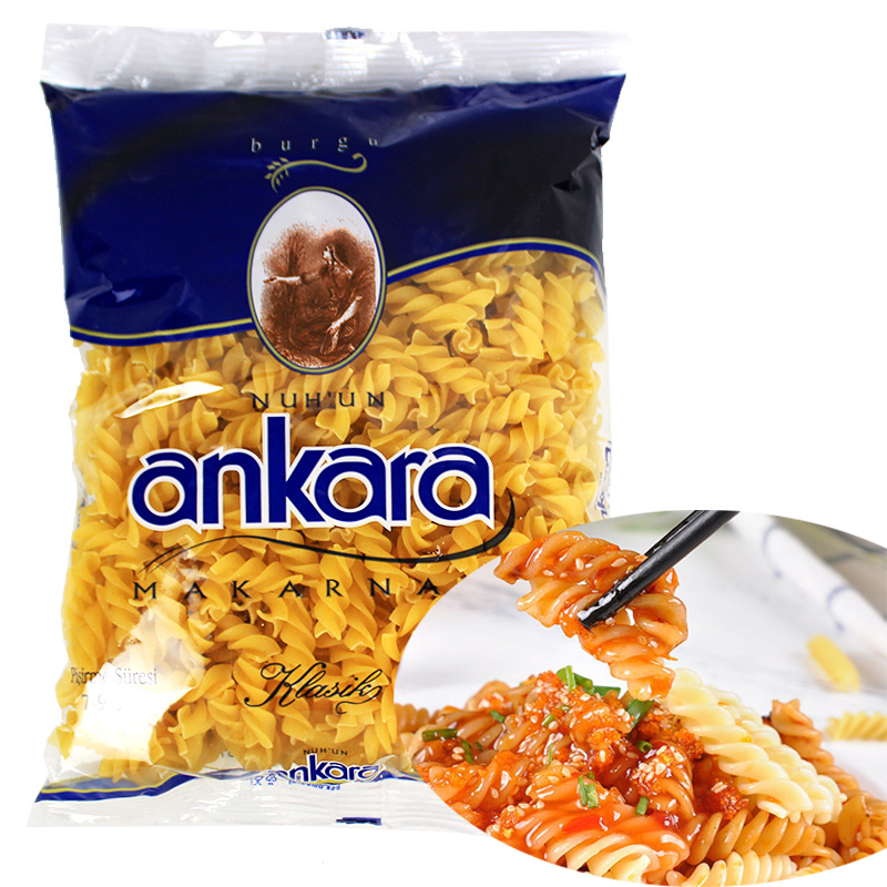 安卡拉意大利面螺旋形500g/袋进口螺旋面通心粉意面速食西餐意面
