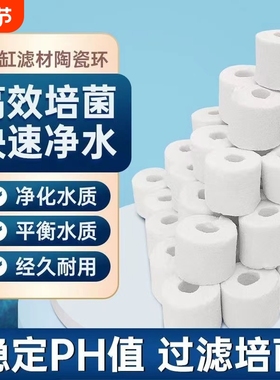 陶瓷环玻璃环环锦鲤鱼池滤材净水石鱼缸过滤材料硝化细菌中空水质