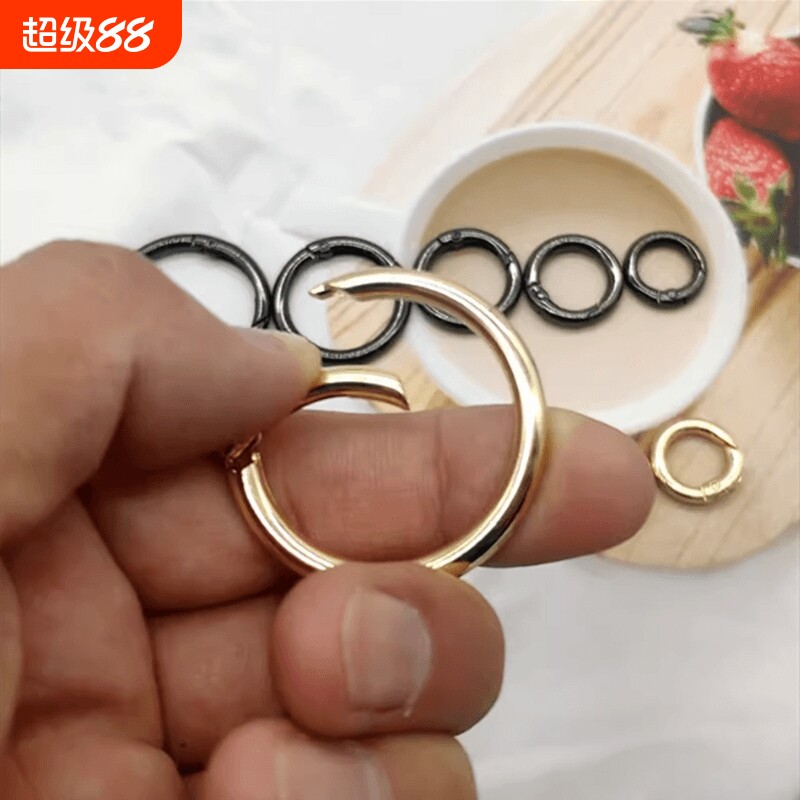 金属环弹簧扣圆环扣圆圈扣钥匙圈开口环包包扣包包配件五金挂钩扣