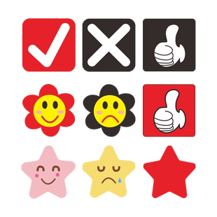 黑板磁力贴磁铁教具儿童奖励磁贴卡通贴片白板星星小红花笑脸冰箱贴幼儿园评比宝宝表扬片小组磁吸磁性颜色