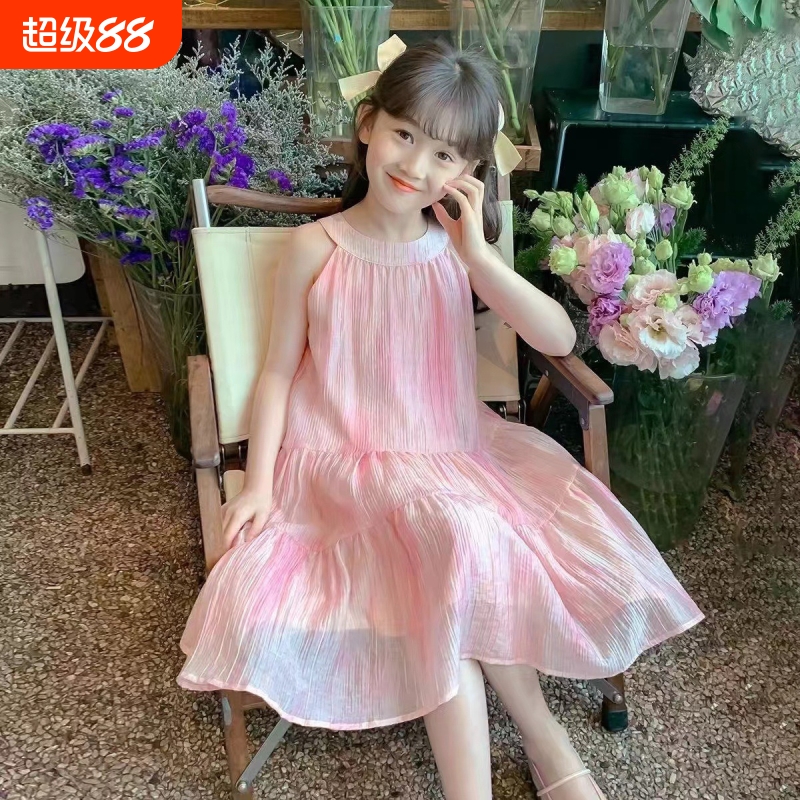 背带裙女童连衣裙夏装2025新款儿童裙子夏季洋气公主裙假两件潮流