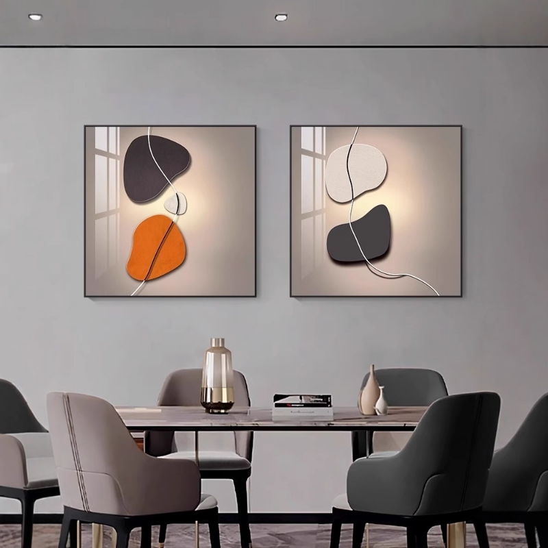 现代简约餐厅装饰画创意几何壁画轻奢风客厅饭厅餐桌墙面装饰挂画