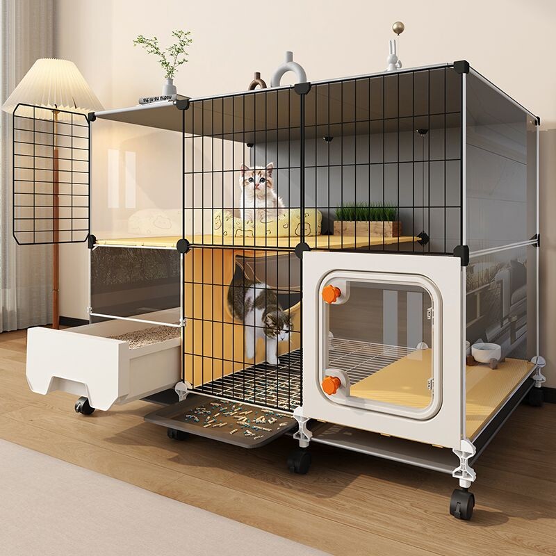 猫笼子带厕所一体家用室内不占地一室一厅一卫超大自由空间猫别墅