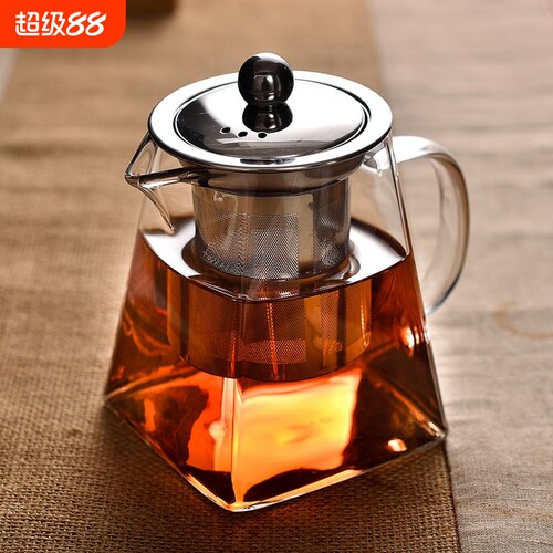 高档玻璃茶壶公道杯一体家用耐高温过滤泡茶壶加厚防爆花茶煮茶器