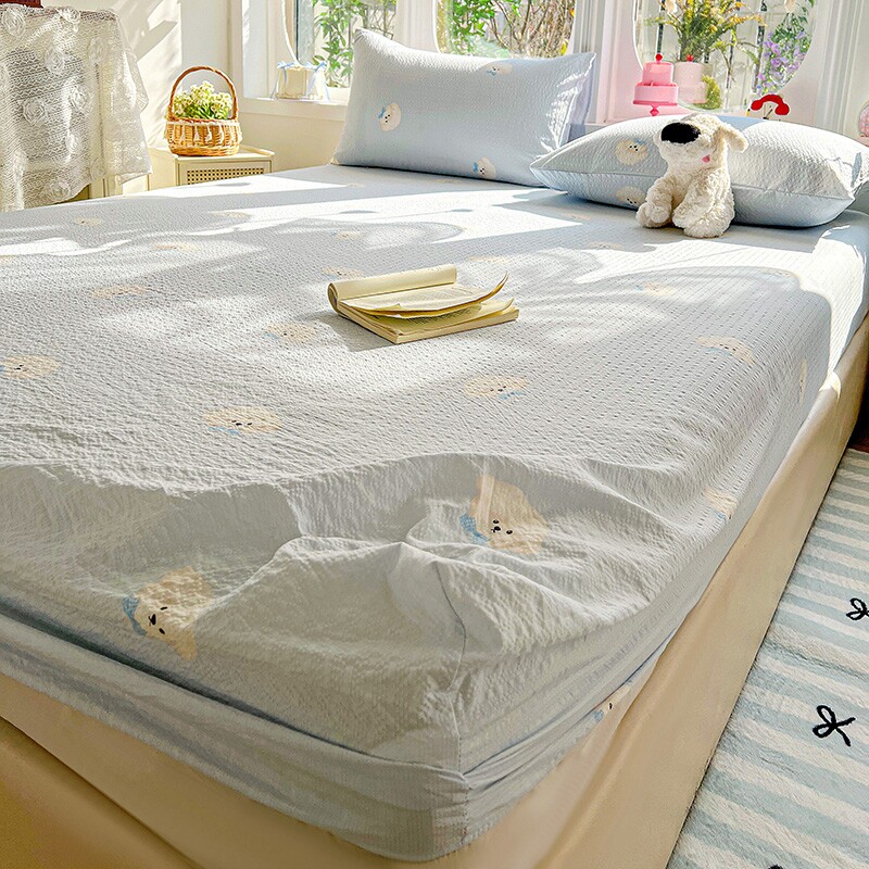 全包床垫保护罩泡芙纱床笠加厚床罩四季通用榻榻米床单件免铺床套
