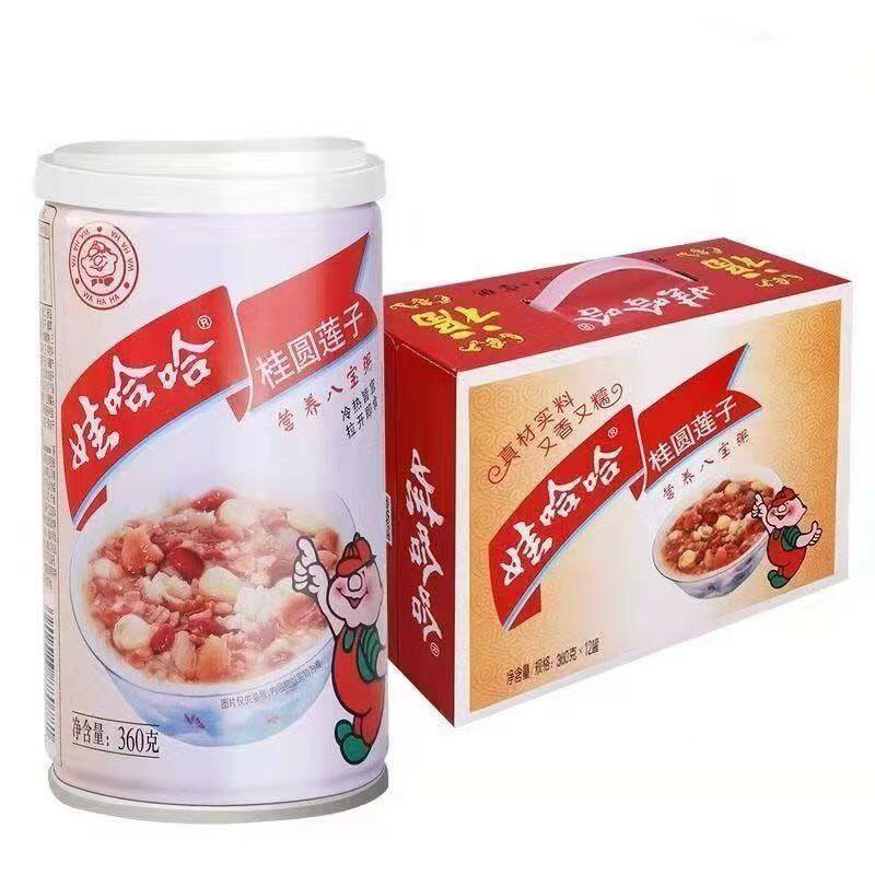娃哈哈桂圆莲子八宝粥360g*12罐营养好粥开罐即食健康早餐饮料