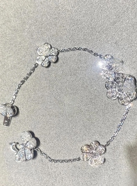 高版本精工对版幸运三叶草手链女镀18k小众设计高级感送女友礼物