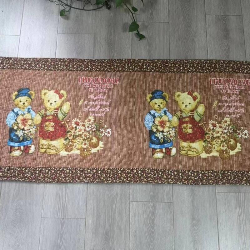 绗缝全棉家用地垫卡通地垫拼接脚垫防滑垫加厚可机洗宠物垫布艺垫