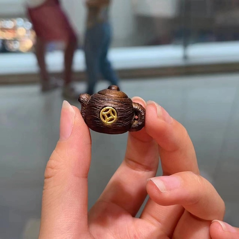 沉香木拉丝把把壶配件diy手链项链挂件文玩配饰佛珠饰品小滴溜