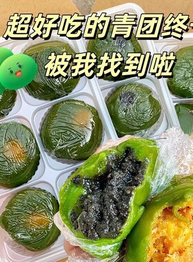 艾草青团咸蛋黄肉松糯叽叽零食清明果糯米团特产糕点糍粑好吃的