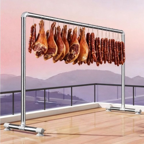 晒腊肉架子家用晾晒香肠火腿专用架子户外挂猪肉神器庭院钢管支架