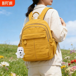 金玉鸟双肩包女士尼龙包新款 短途旅行背包逛街通勤百搭学生小书包