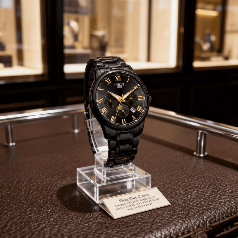 男士手表男正品名牌全自动非机械表钢带男款商务防水石英腕表老人