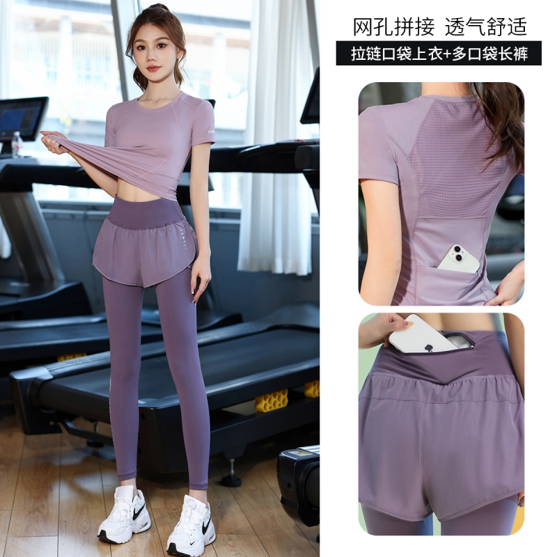 后口袋放手机健身套装女秋季新款