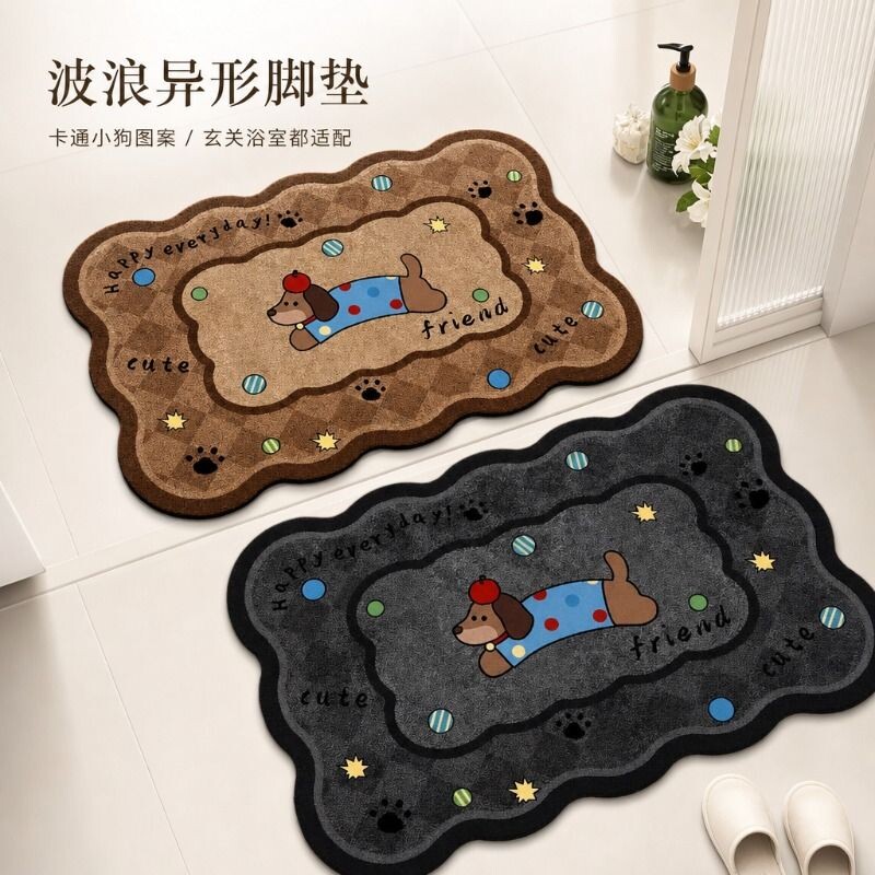 卡通可爱浴室吸水硅藻泥地垫卫生间脚垫门口家用地毯⑥防滑厨房图片