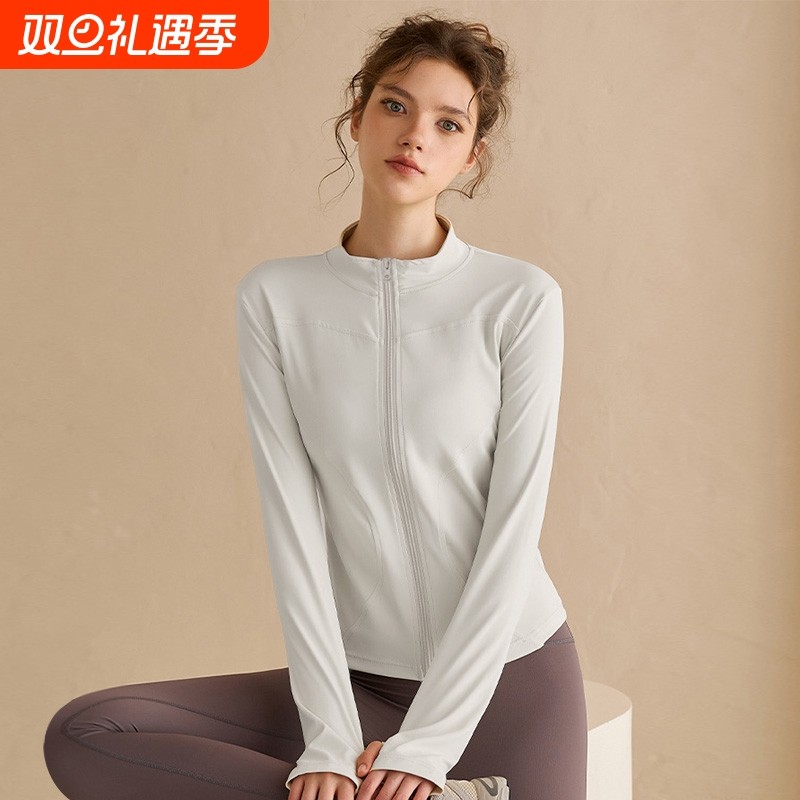 瑜伽服外套女2025新款长袖修身运动上衣普拉提训练服健身衣速干