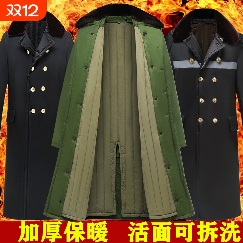加厚军棉绿大衣男女冬季新款防寒棉服东北老式棉袄军绿绿色厚款