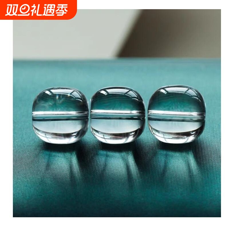 天然7A白水晶散珠老型珠桶珠单颗DIY手工串珠项链半成品饰品配件