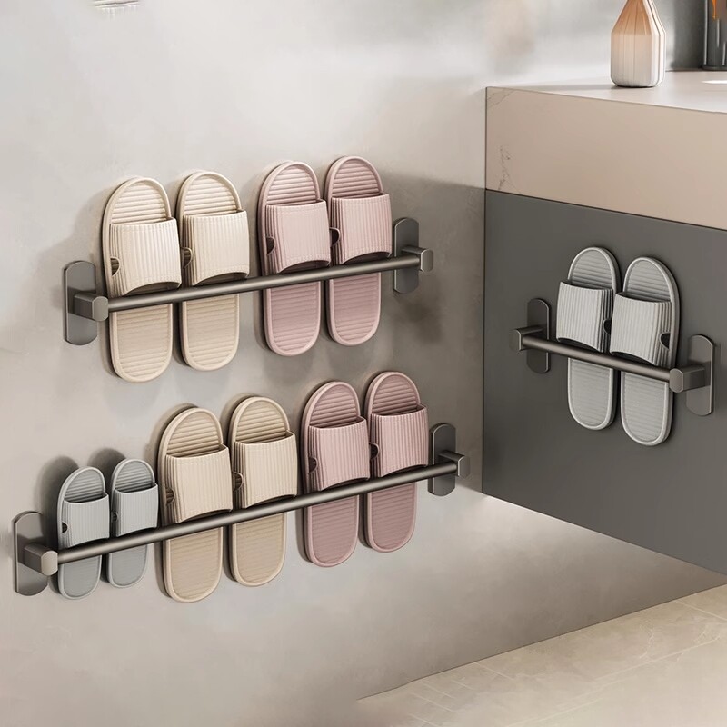 浴室拖鞋架卫生间厕所壁挂式门后鞋子沥水挂架墙上多功能收纳神器