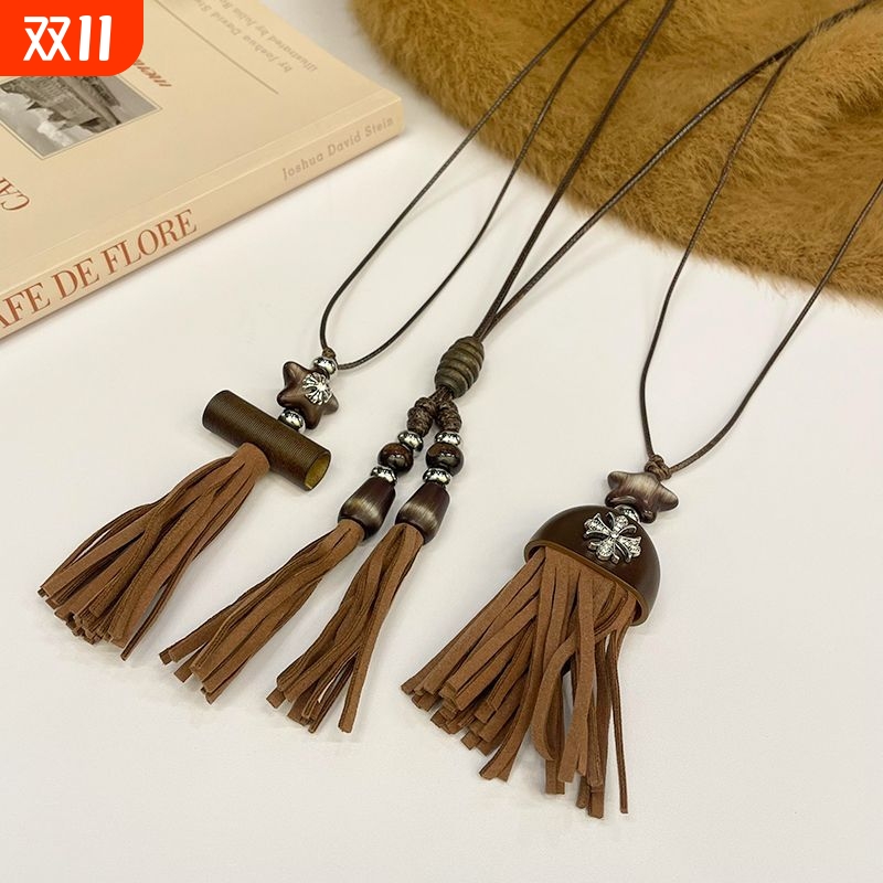 中式十字架星星抽拉项链2025新款轻奢小众精致高级秋冬毛衣