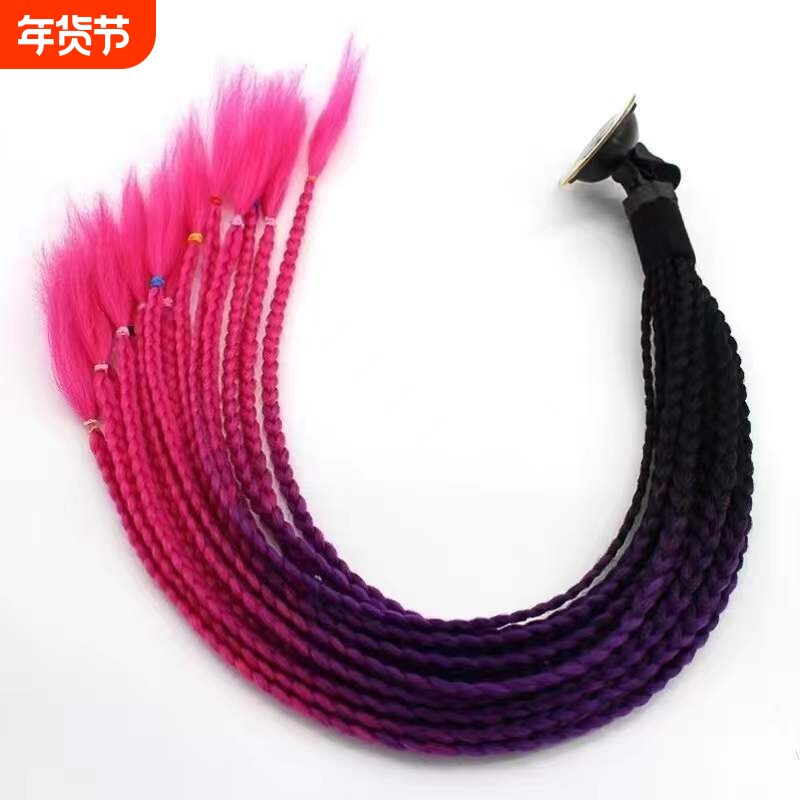 头盔脏辫男女头盔装饰马尾辫头盔小辫子假发机车摩托车炫酷个性