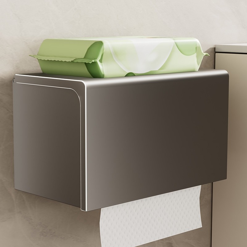 厕所墙上卫生间厕纸盒纸巾盒洗手间翻盖抽纸盒免打孔壁挂浴室收纳