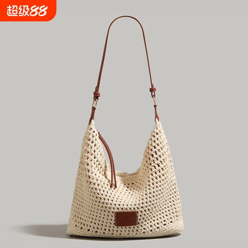 伊布古奇新款2025夏季海边沙滩包包女大容量编织托特包斜挎手提