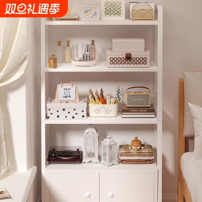 床头置物架落地书架床边收纳柜子储物柜家用卧室多层简易书柜靠墙