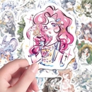 少女插画贴纸手绘高颜值动漫diy手机壳iPad贴画防水 108张二次元